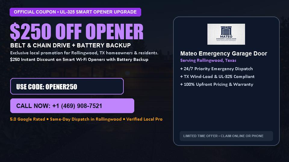 Mateo Emergency Garage Door $250 OFF Premium LiftMaster Opener Installation