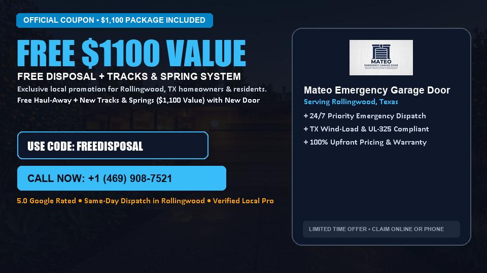 Mateo Emergency Garage Door FREE Haul-Away & Heavy-Duty Tracks with New Door